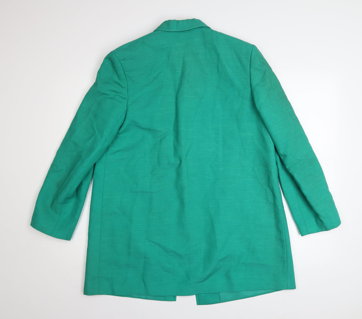 Julius Womens Green Linen Mid-Length Blazer Jacket Size 12