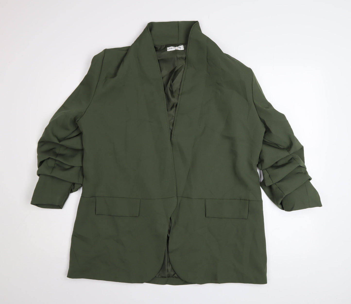 New Collection Womens Green XL Blazer Jacket – Lined Open Front
