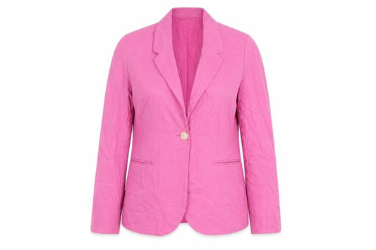 H&M Women’s Pink Blazer XS Regular Fit Single Button Cotton Feel