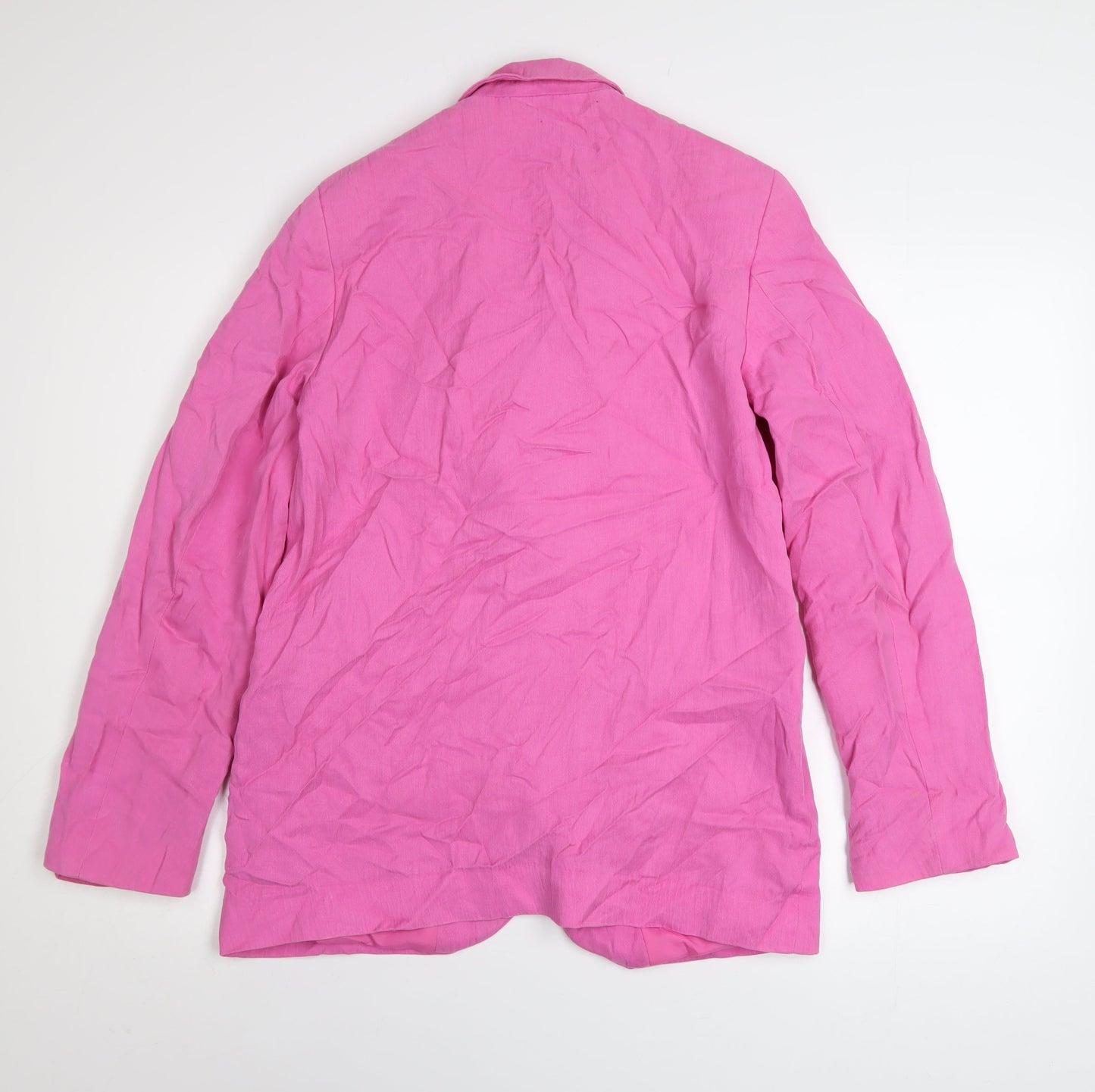H&M Women’s Pink Blazer XS Regular Fit Single Button Cotton Feel