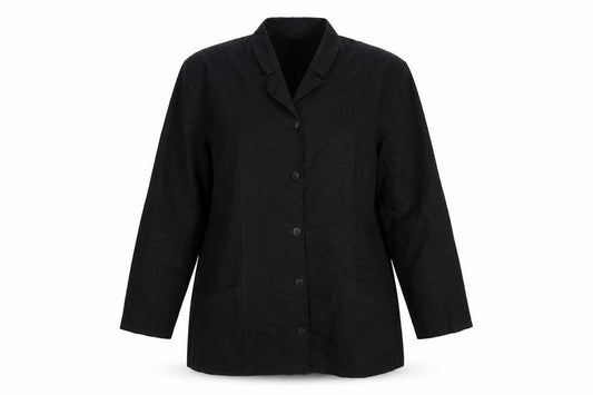 YOU-NO Women's Black Size 14 Vintage Cotton Blend Blazer