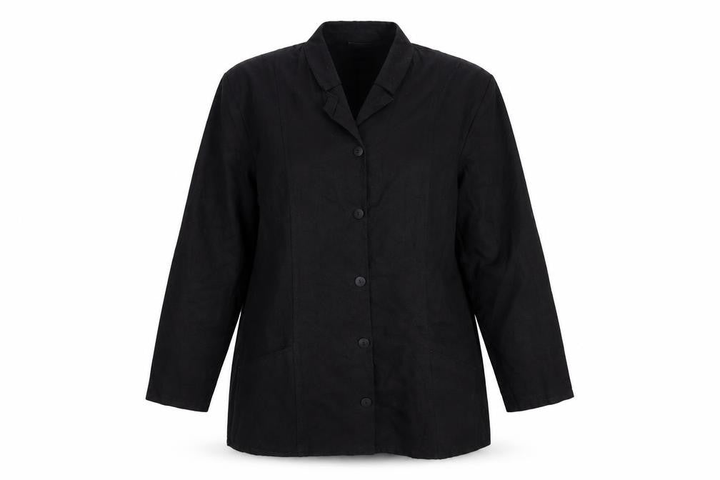 YOU-NO Women's Black Size 14 Vintage Cotton Blend Blazer