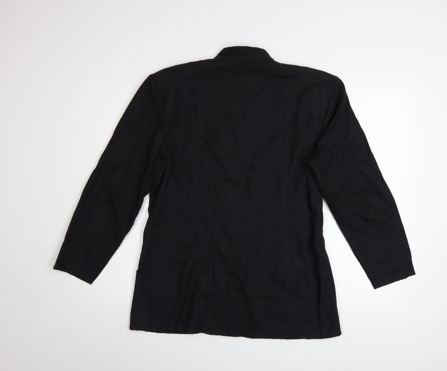 YOU-NO Women's Black Size 14 Vintage Cotton Blend Blazer