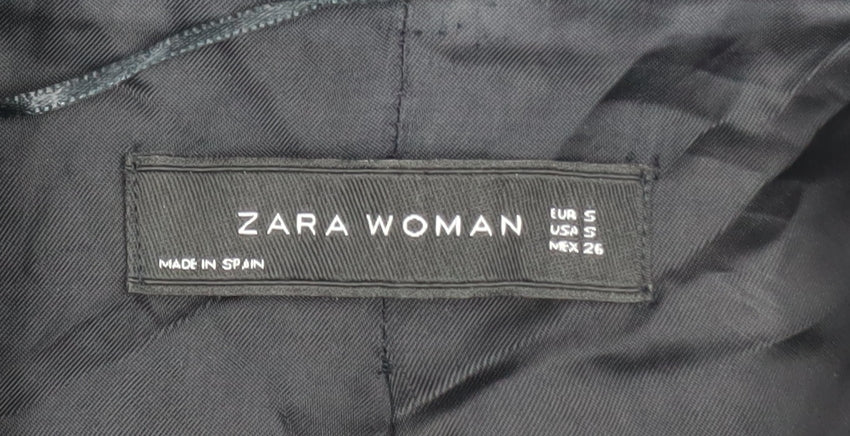 Zara Woman Black Sleeveless Waistcoat Size S Smart Lined Workwear