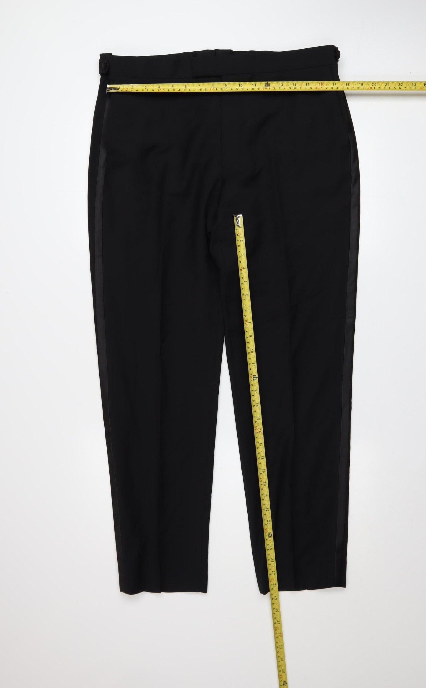 Marks and Spencer Men’s Black Wool Blend Dress Trousers 38R