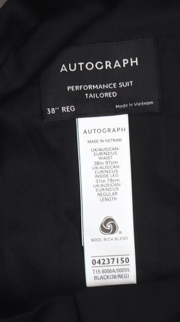 Marks and Spencer Men’s Black Wool Blend Dress Trousers 38R
