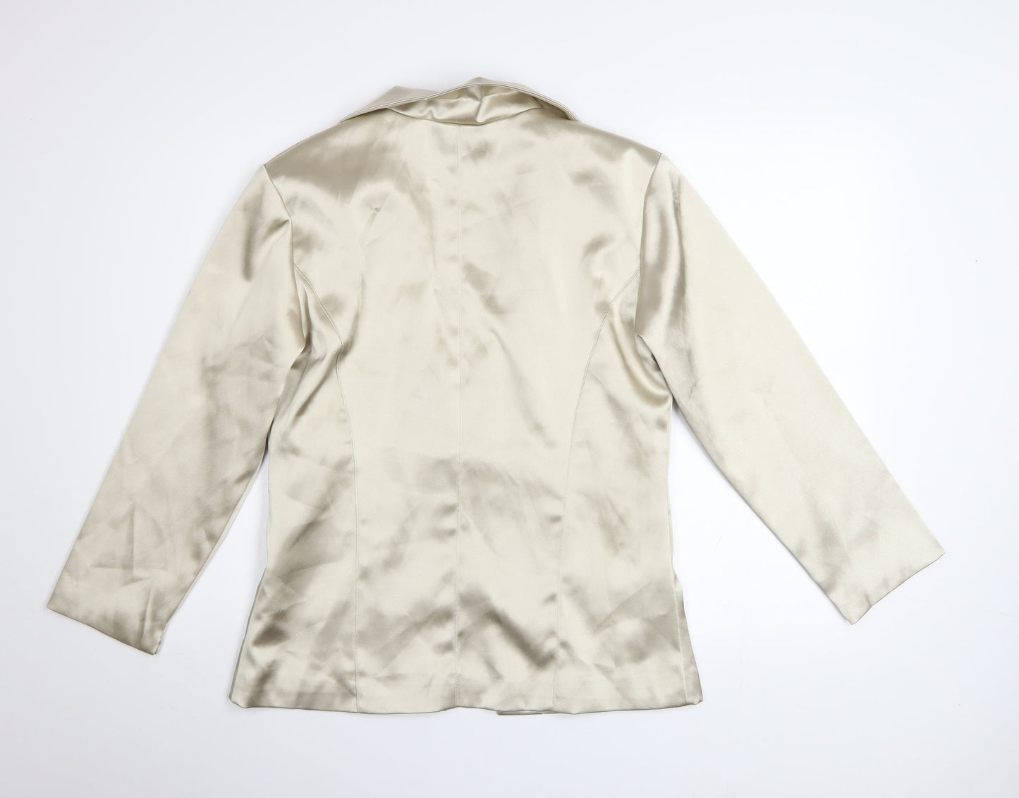 Pilot Women’s Ivory Satin Slim Fit Tie Front Blazer Size 12