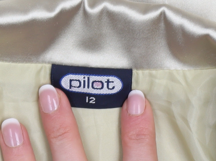 Pilot Women’s Ivory Satin Slim Fit Tie Front Blazer Size 12