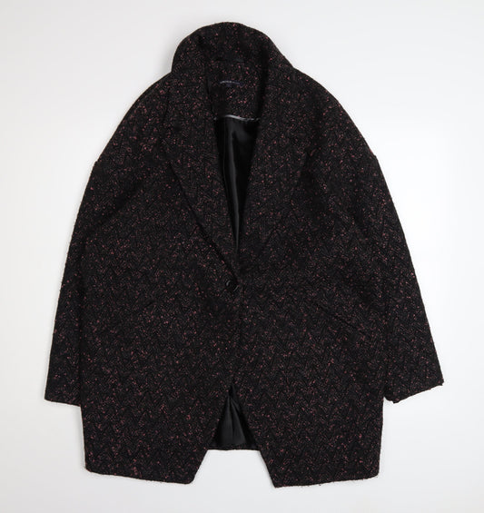 Marks and Spencer Women’s Black Tweed Overcoat Size 14 Limited Edition