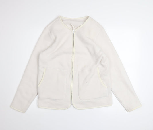 Marks and Spencer Women's Ivory Fleece Zip Jacket Size S