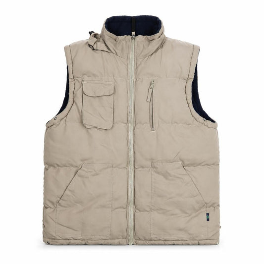 Le Shark Men's Beige Puffer Waistcoat M Polyester Lined Outdoor Zip Vest