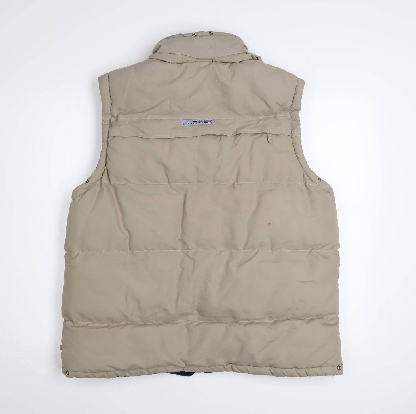 Le Shark Men's Beige Puffer Waistcoat M Polyester Lined Outdoor Zip Vest
