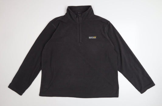 Regatta Mens Black 2XL Fleece Half Zip Pullover Sweatshirt