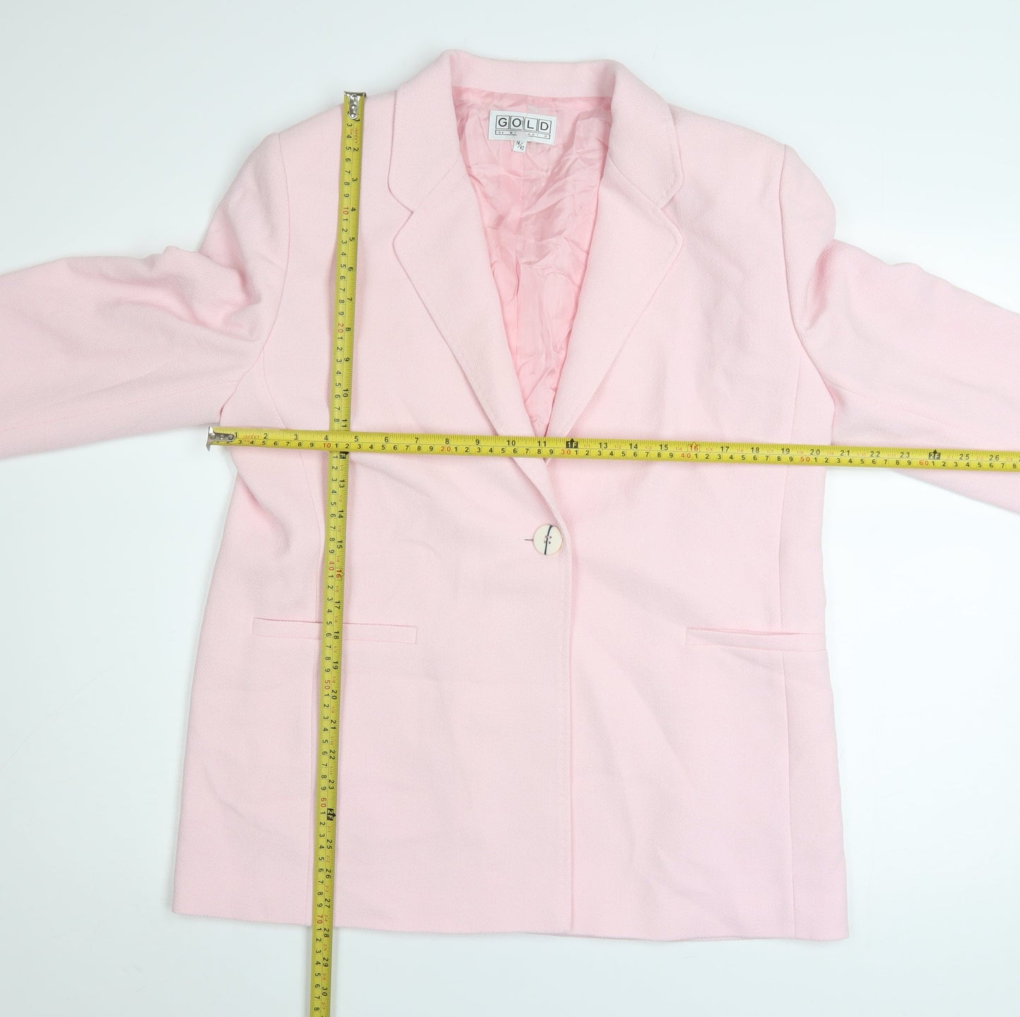 Gold by Michael H Womens Pink Blazer Size 14 Classic Lined Jacket