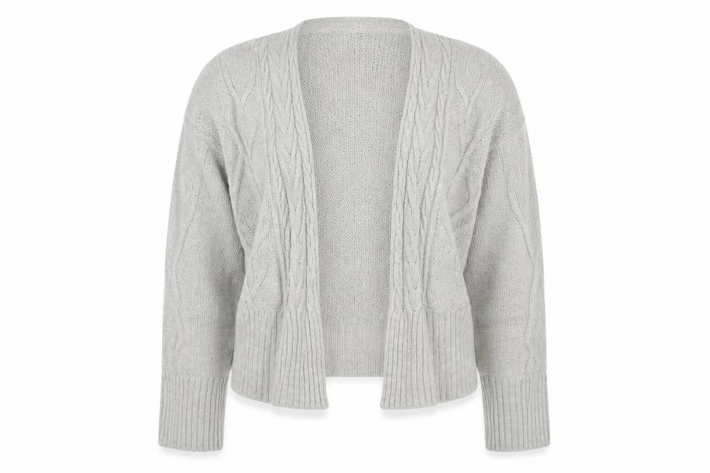 PrettyLittleThing Women’s Grey Knit Open Cardigan Size M