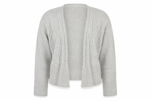 PRETTYLITTLETHING Women’s Grey Knit Open Cardigan Size M