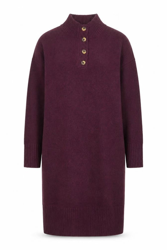 Nutmeg Women’s Purple Jumper Dress Size 12-14 High Neck Knit