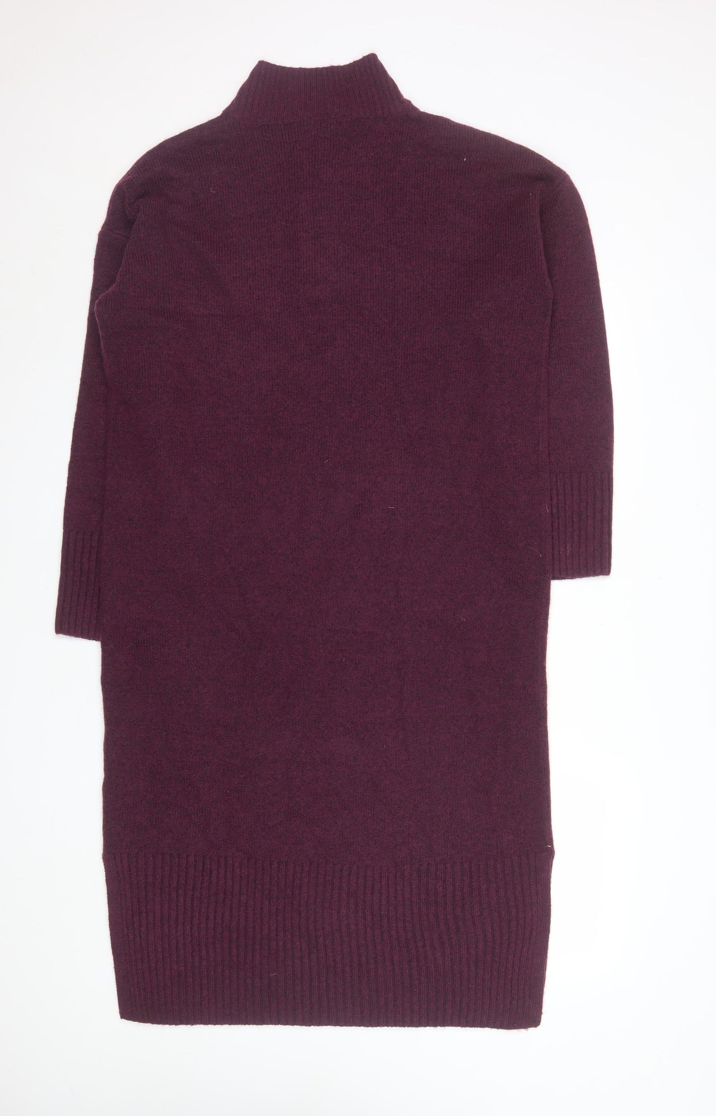 Nutmeg Women’s Purple Jumper Dress Size 12-14 High Neck Knit