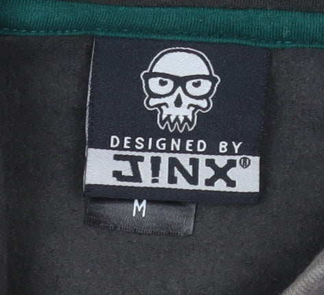 JINX Mens Grey Hooded Button Jacket Medium Cotton Blend Casual Coat