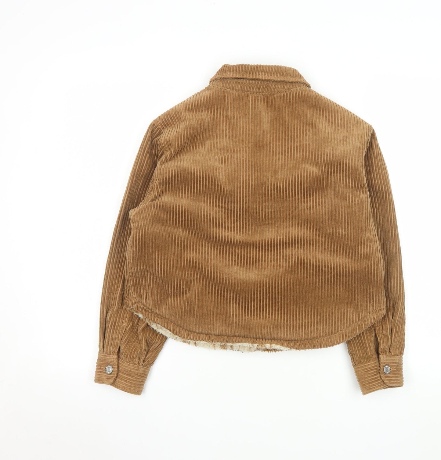 ZARA Girls Brown Corduroy Sherpa Lined Shirt Jacket 9-10 Years