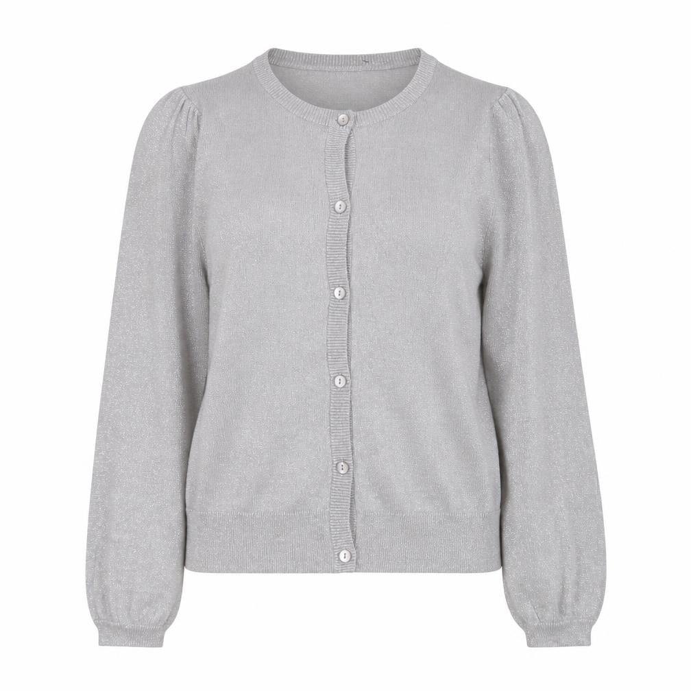 Cream Women's Silver Button Knit Cardigan Size S