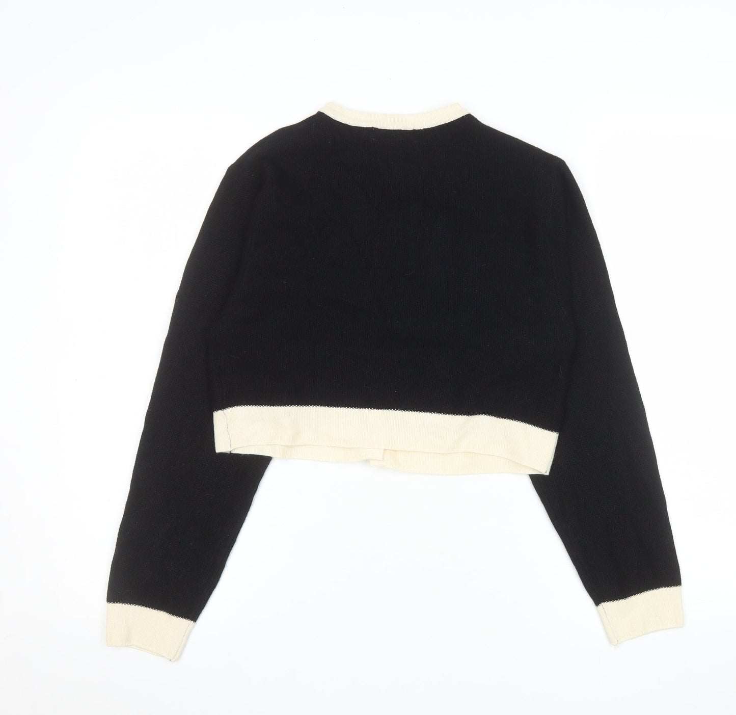 Wild Flower Womens Black Cream Knit Cardigan UK S Classic Style