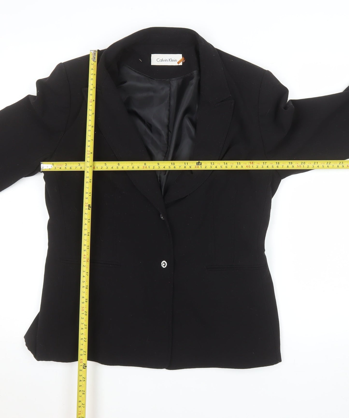 Calvin Klein Womens Black Size 10 Single-Breasted Blazer Jacket