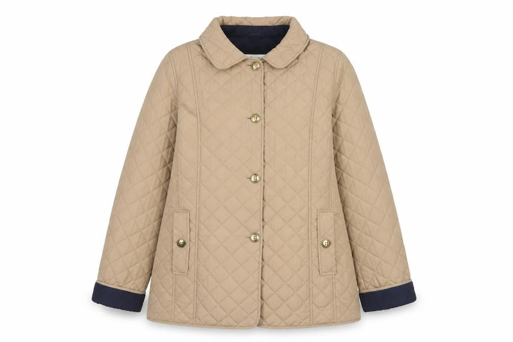 Marks & Spencer Women Beige Quilted Mid-Length Jacket Size 16