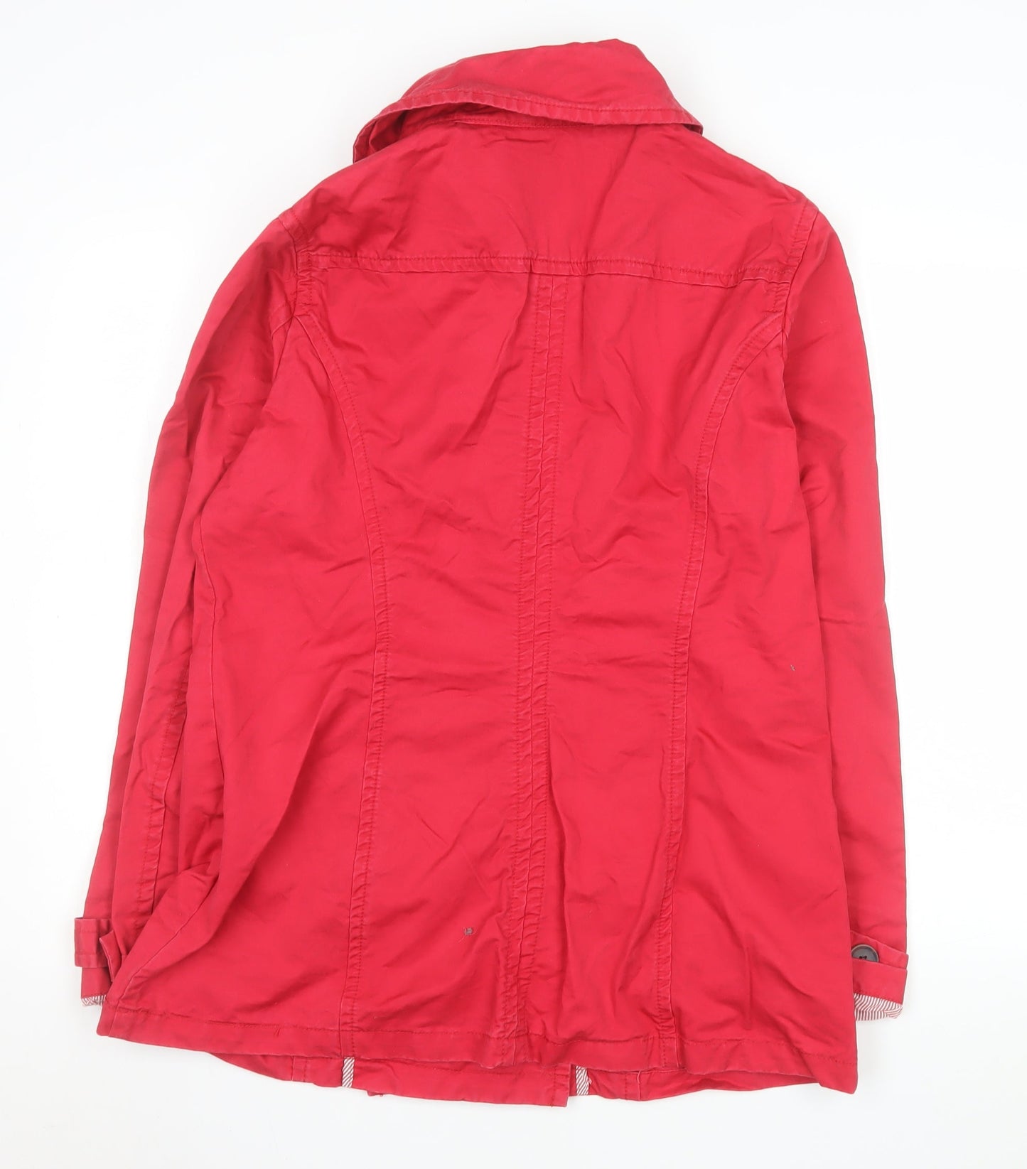 H&M L.O.G.G. Women’s Red Cotton Pea Coat Size 14 Casual Jacket