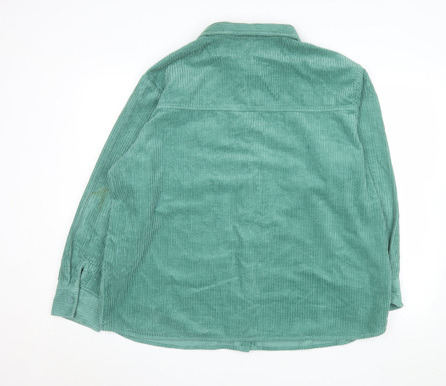 H&M Divided Women’s Green Corduroy Button-Up Jacket Size 14