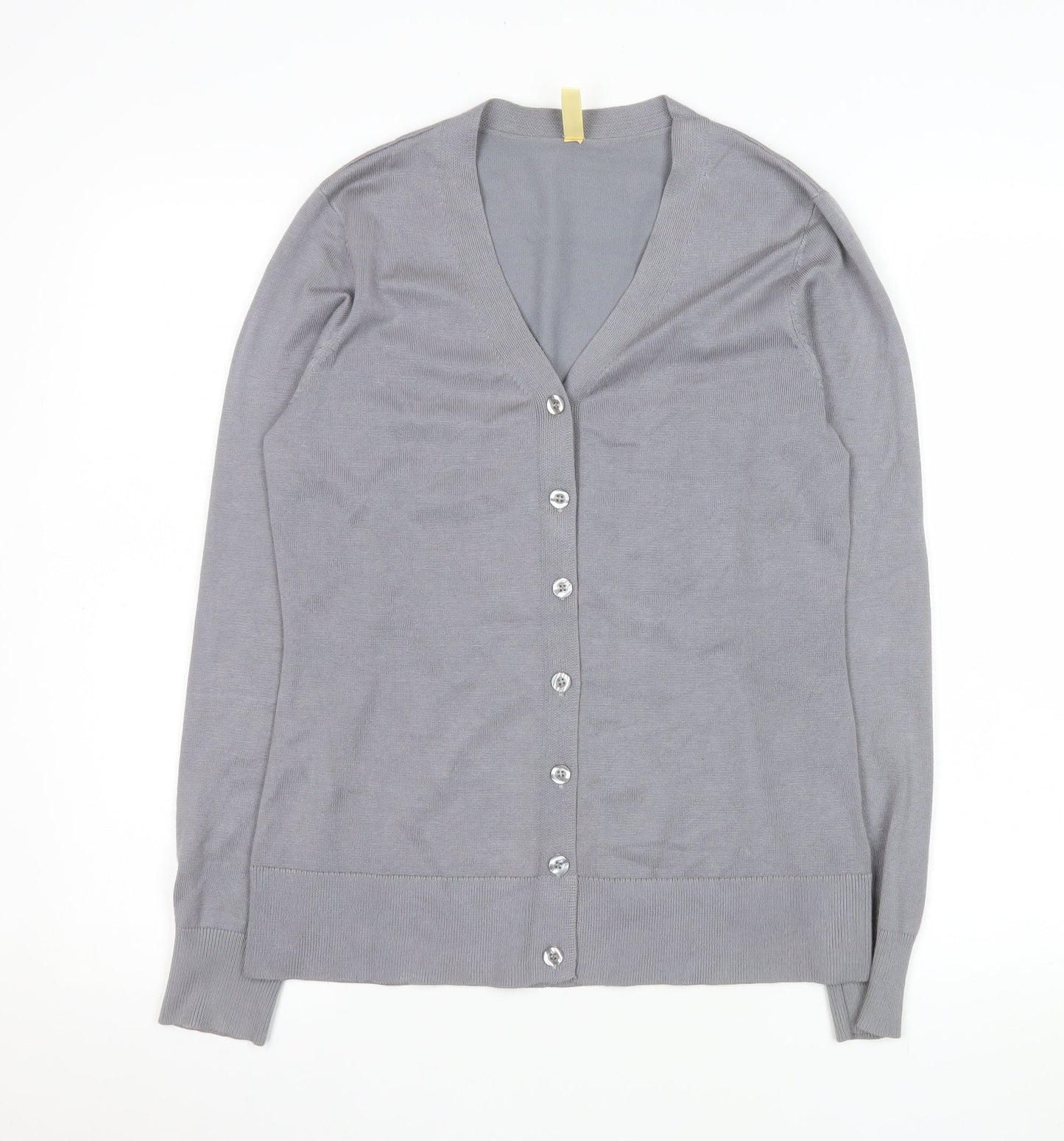 Haomeili Womens Grey V-Neck Button Cardigan Size S