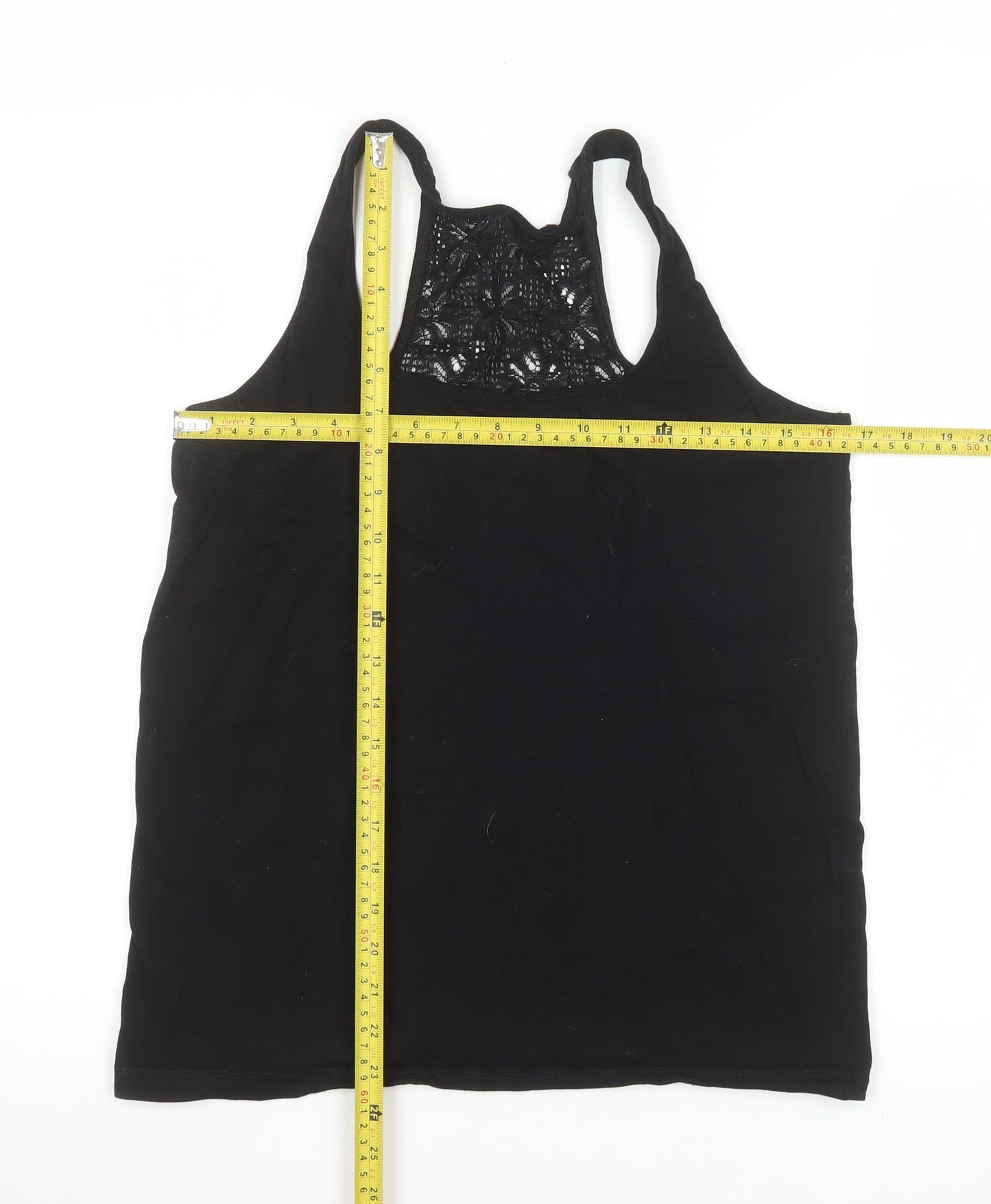 Love to Lounge Women’s Black Lace Racerback Tank Top L
