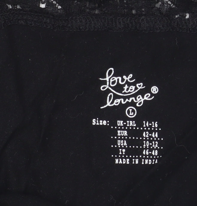 Love to Lounge Women’s Black Lace Racerback Tank Top L