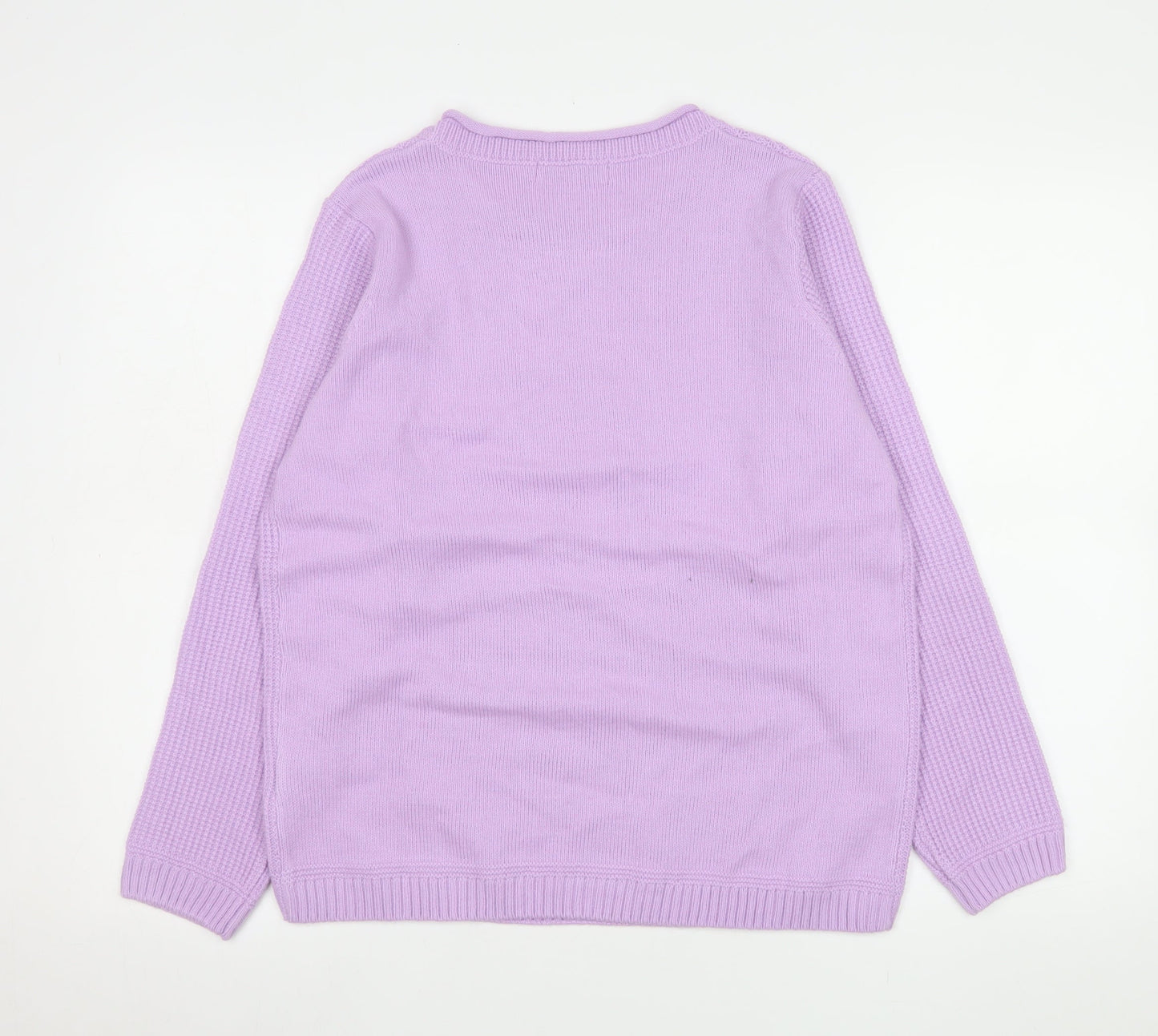 Isle Women's Purple Cable Knit Acrylic Jumper Size S 10-12