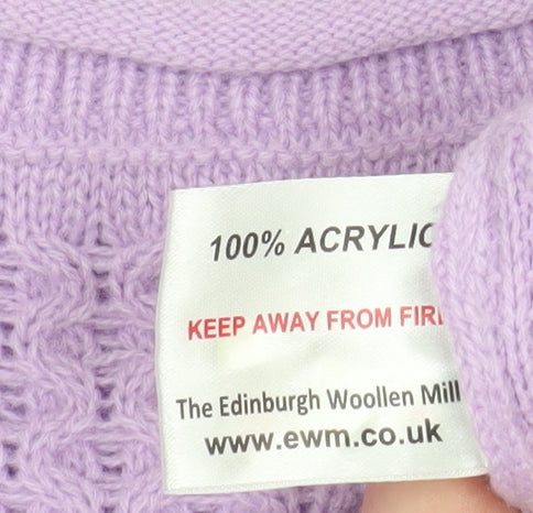 Isle Women's Purple Cable Knit Acrylic Jumper Size S 10-12