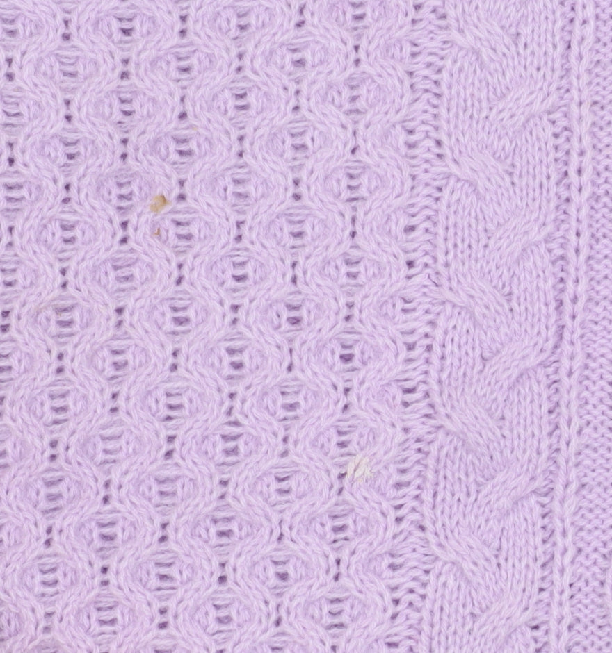 Isle Women's Purple Cable Knit Acrylic Jumper Size S 10-12