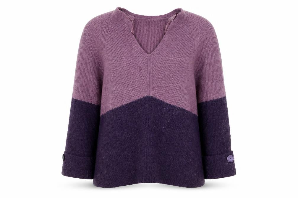 Next Womens Purple V-Neck Knit Pullover Jumper Medium