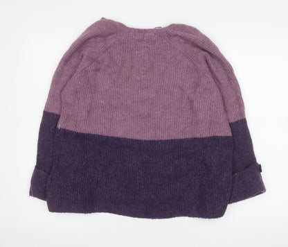 Next Womens Purple V-Neck Knit Pullover Jumper Medium