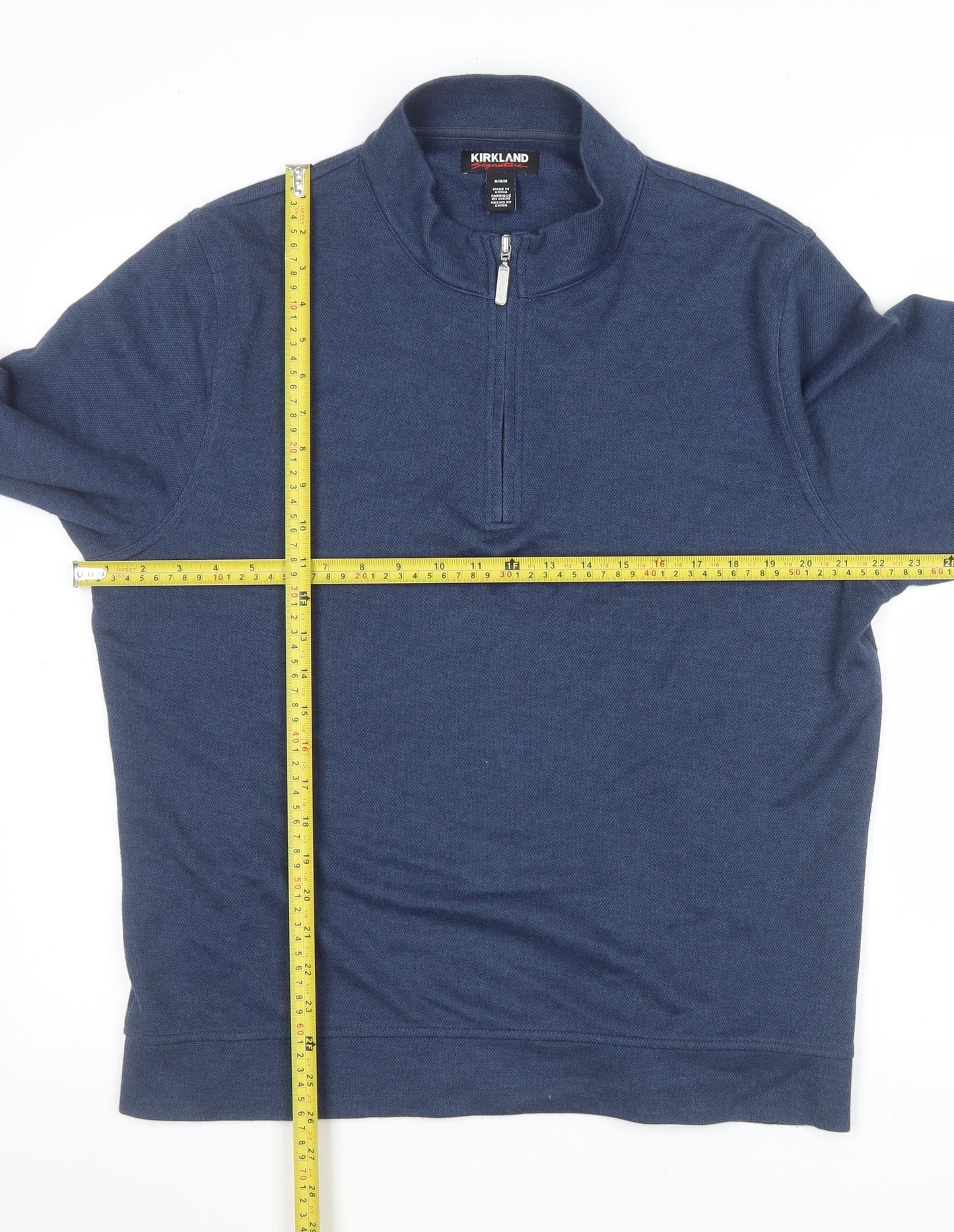 Kirkland Signature Men's Blue 1/4 Zip Pullover Sweatshirt Size M