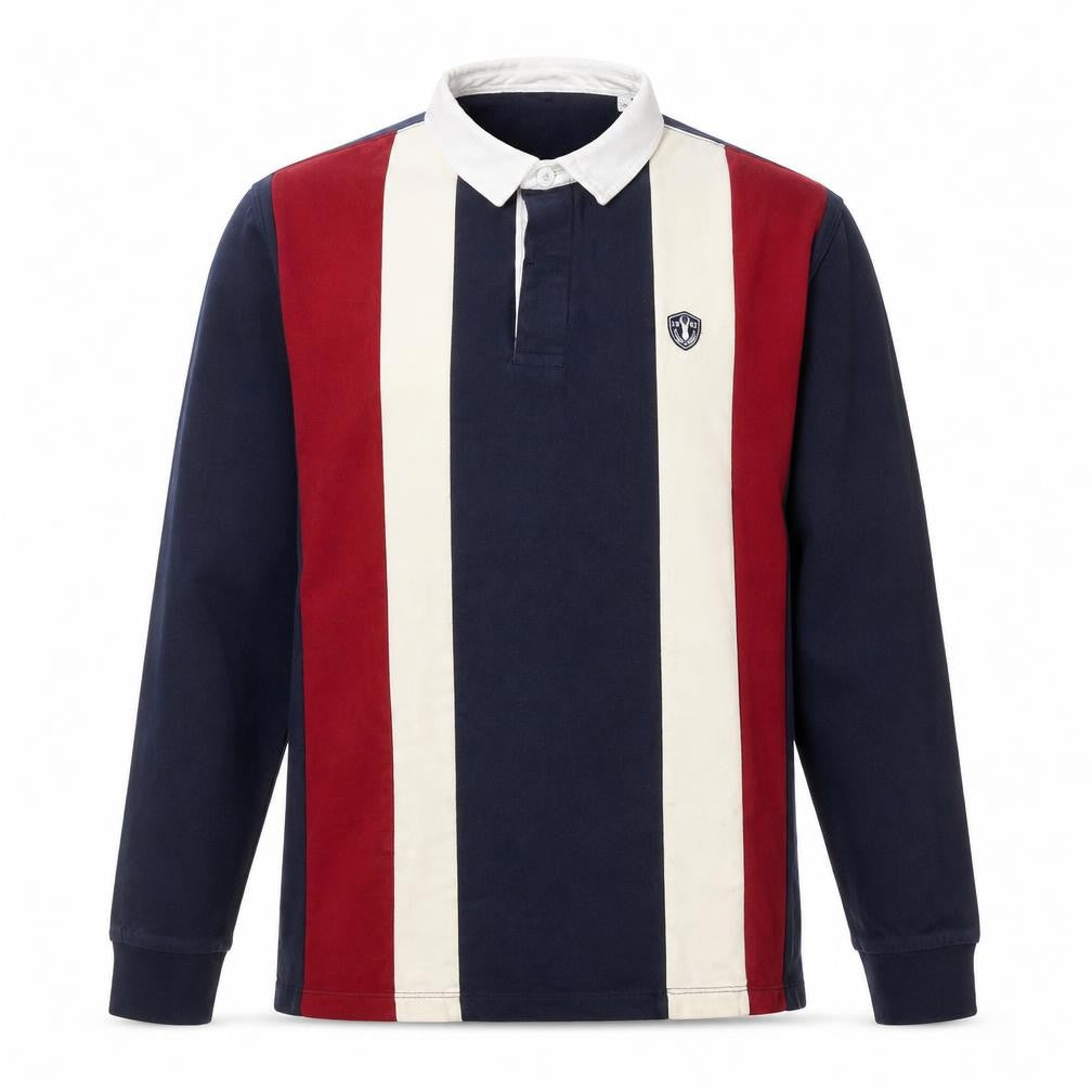 Next Men’s Multicoloured Long Sleeve Rugby Polo Shirt M 100% Cotton