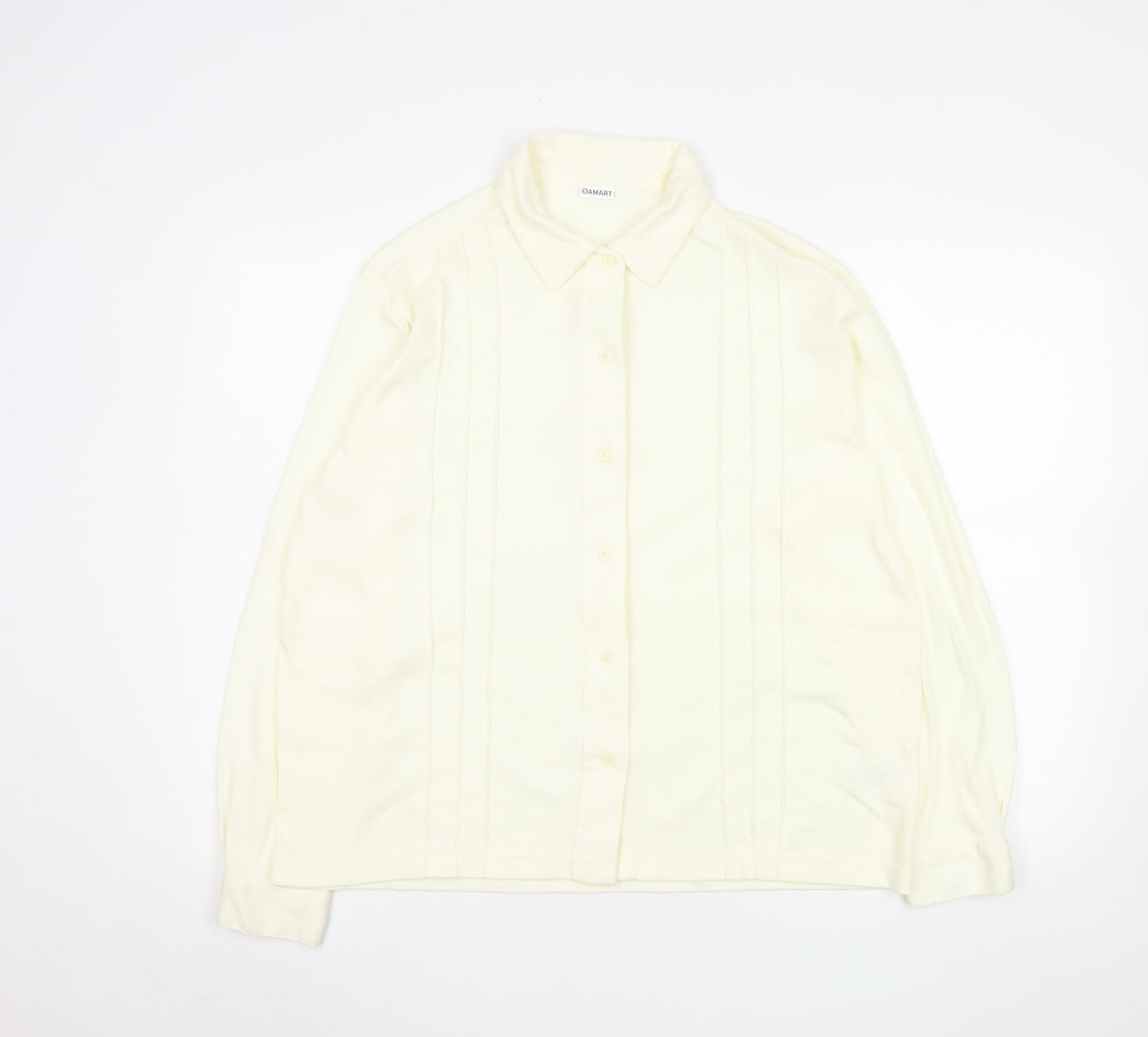 Damart Men’s Ivory Long Sleeve Button-Up Shirt L Regular Fit