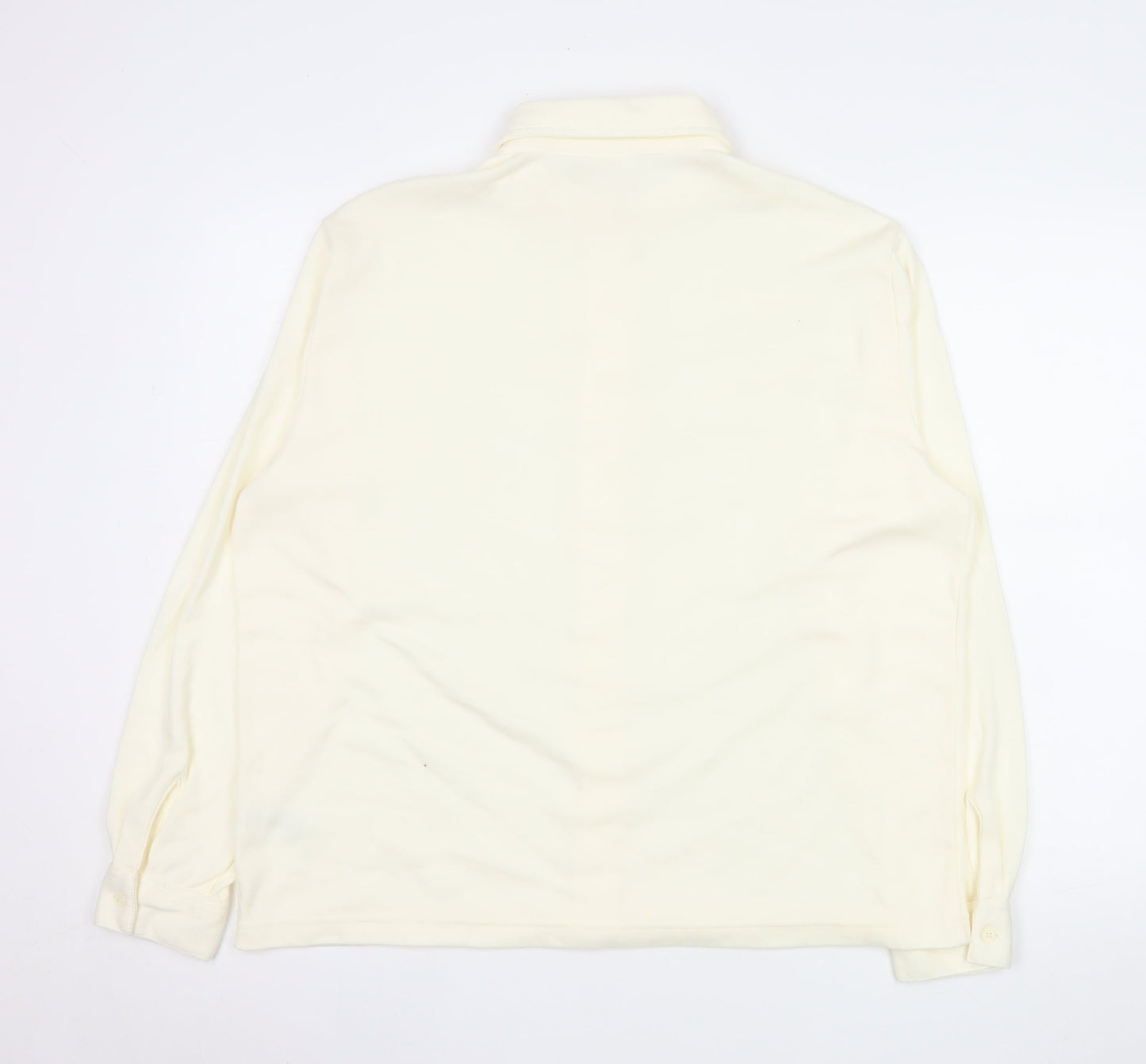 Damart Men’s Ivory Long Sleeve Button-Up Shirt L Regular Fit