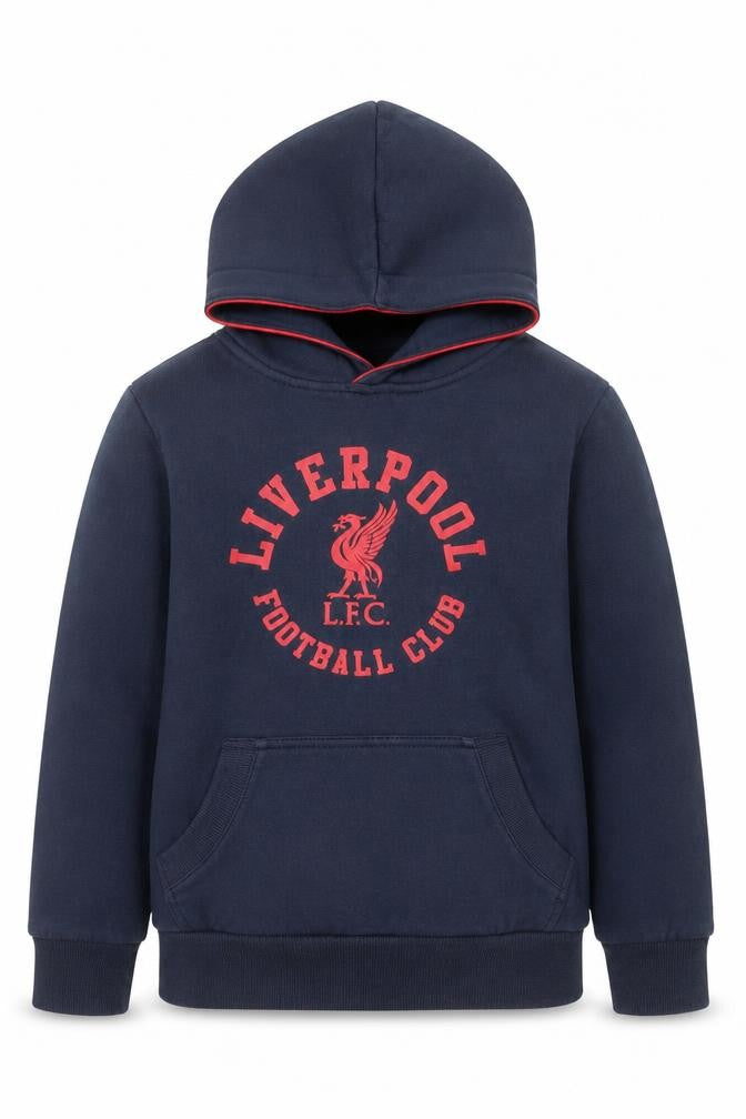 Liverpool FC Boys Navy Hoodie 8-9 Years Pullover Hooded Sweatshirt