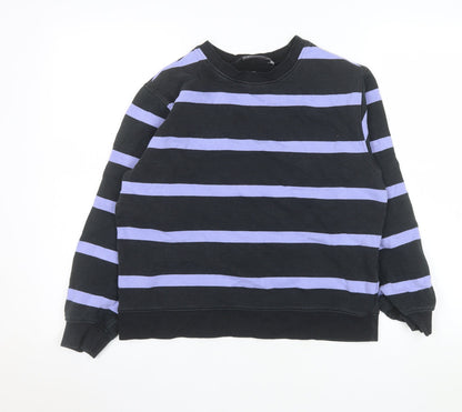 Marks & Spencer Men's Blue Striped Crew Neck Sweatshirt Size S