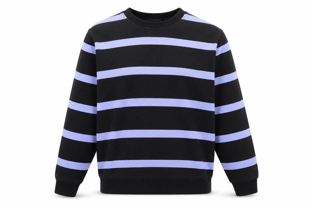 Marks & Spencer Men's Blue Striped Crew Neck Sweatshirt Size S