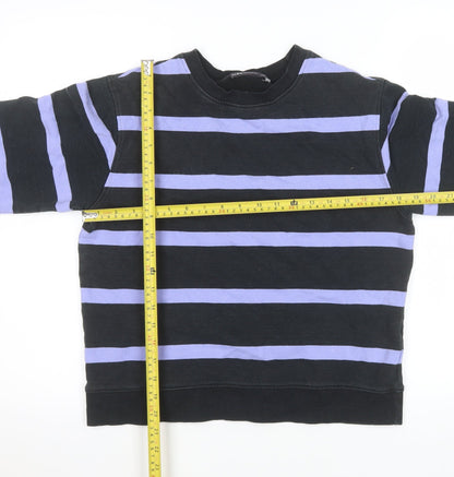 Marks & Spencer Men's Blue Striped Crew Neck Sweatshirt Size S
