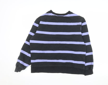 Marks & Spencer Men's Blue Striped Crew Neck Sweatshirt Size S