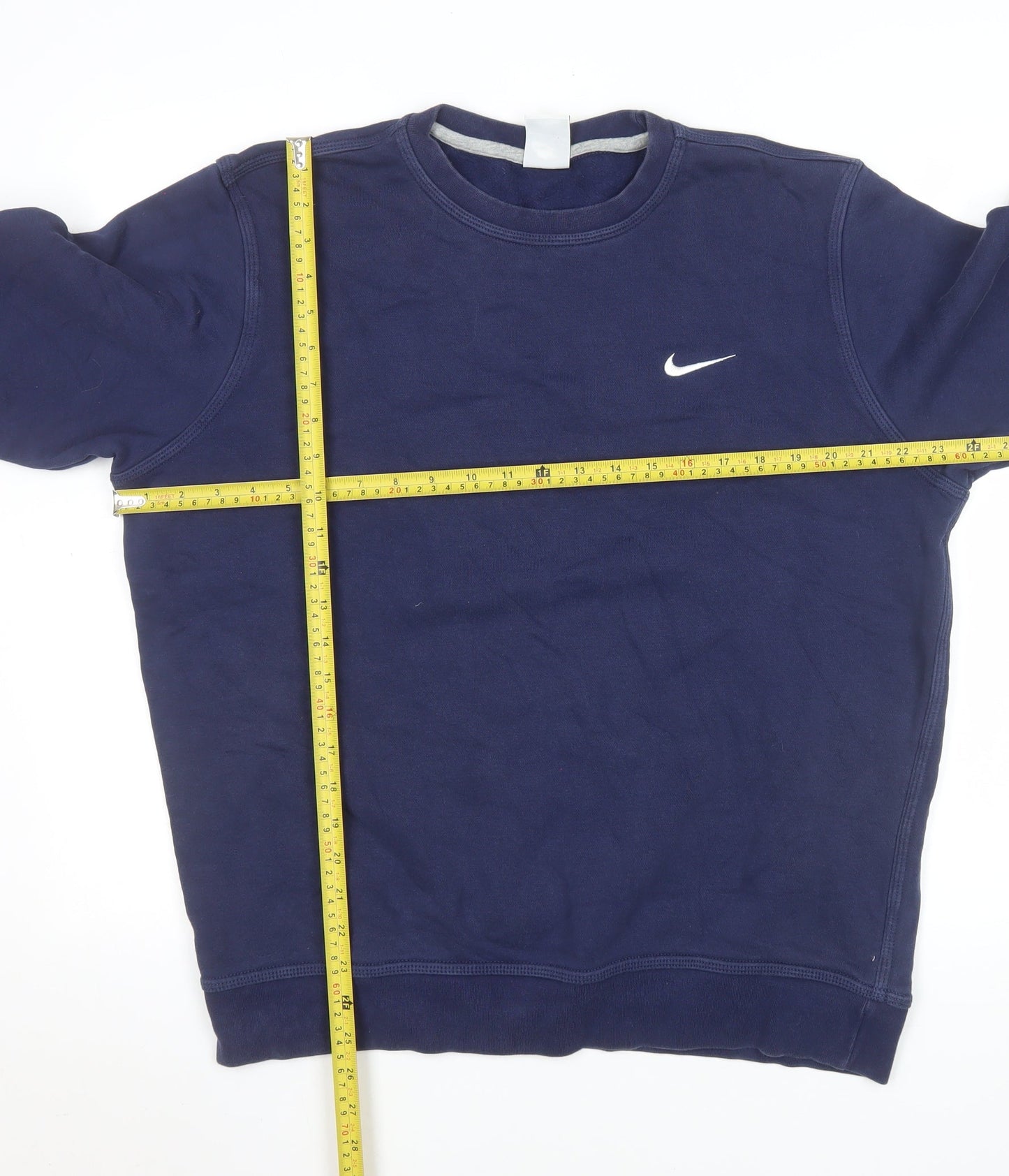 Nike Men's Blue Pullover Sweatshirt L Crew Neck Logo Fleece