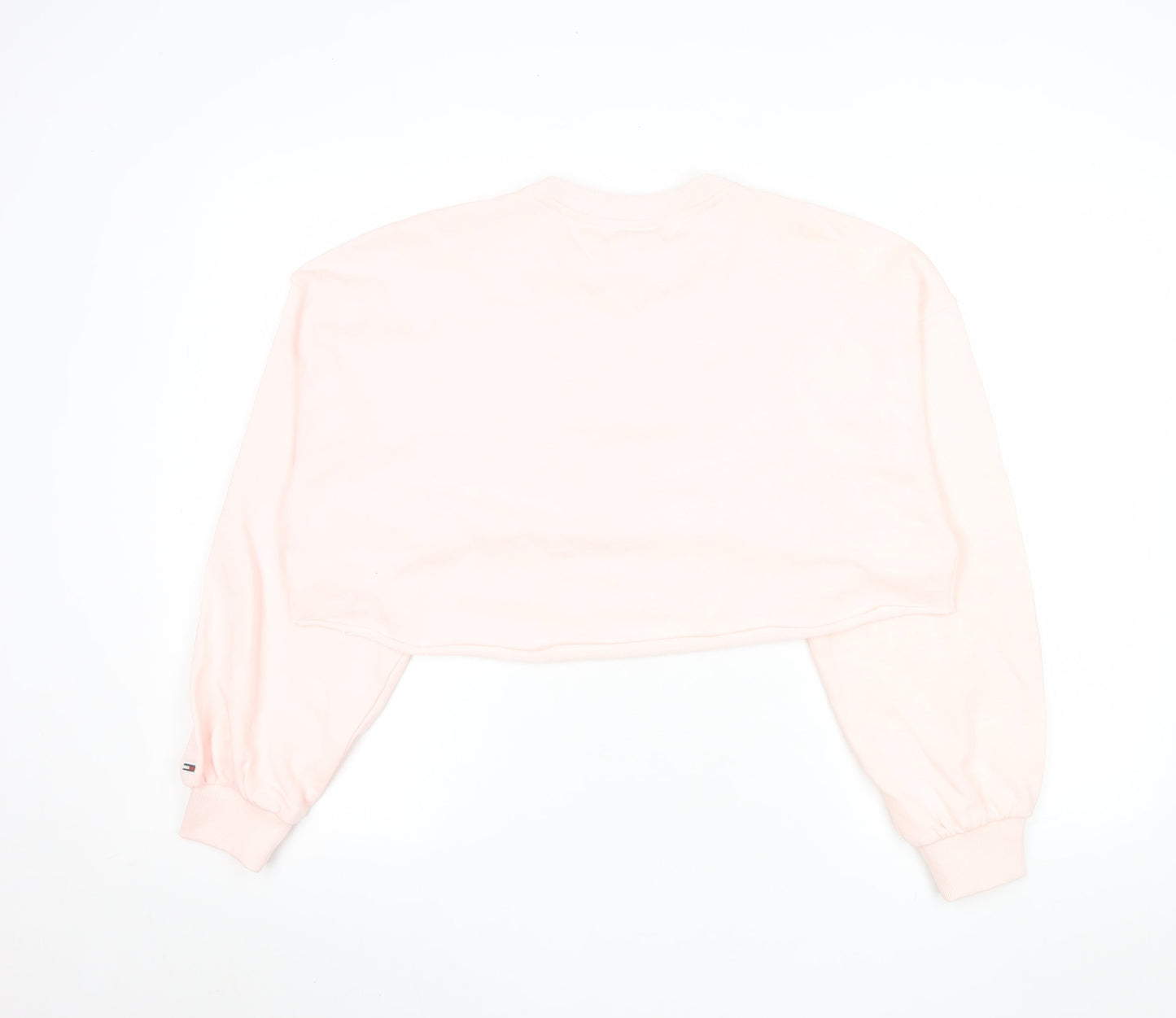 Tommy Jeans Womens Pink Cropped Pullover Sweatshirt Size S
