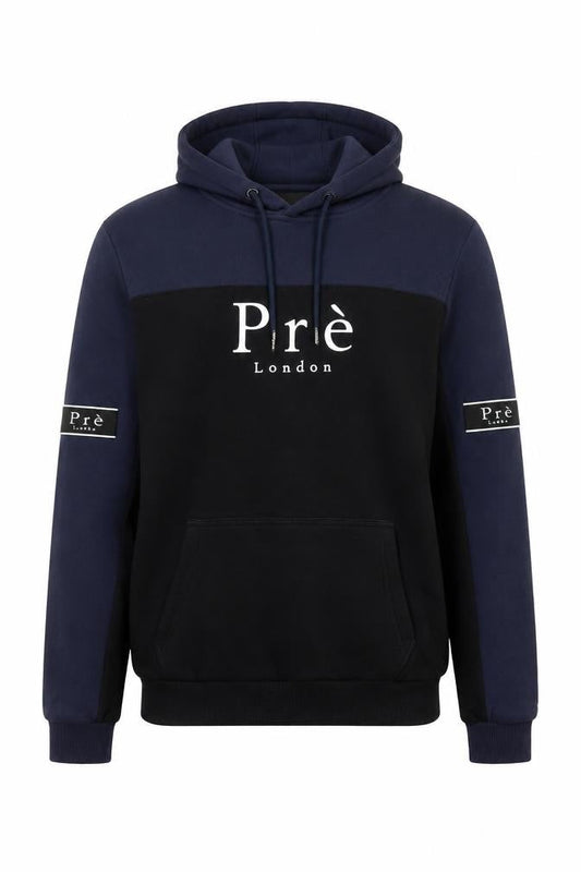 Pré London Men's Black Pullover Hoodie Size S Logo Hooded Sweatshirt